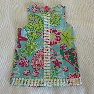 Mud Pie Baby Dress with Sea-life pattern and white embroidery